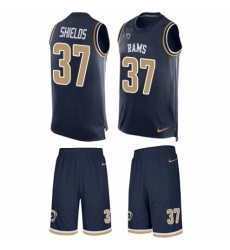 Men's Nike Los Angeles Rams #37 Sam Shields Limited Navy Blue Tank Top Suit NFL Jersey