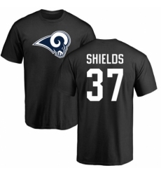 NFL Nike Los Angeles Rams #37 Sam Shields Black Name & Number Logo T-Shirt