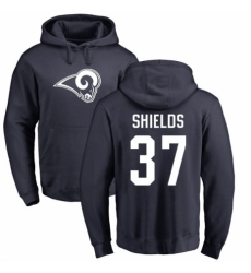 NFL Nike Los Angeles Rams #37 Sam Shields Navy Blue Name & Number Logo Pullover Hoodie