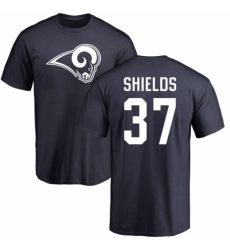 NFL Nike Los Angeles Rams #37 Sam Shields Navy Blue Name & Number Logo T-Shirt