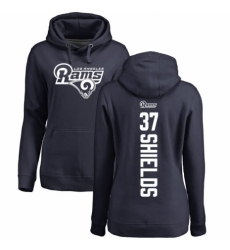NFL Women's Nike Los Angeles Rams #37 Sam Shields Navy Blue Backer Pullover Hoodie