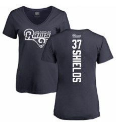 NFL Women's Nike Los Angeles Rams #37 Sam Shields Navy Blue Backer T-Shirt