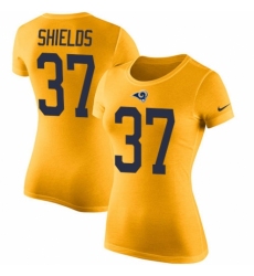 Women's Nike Los Angeles Rams #37 Sam Shields Gold Rush Pride Name & Number T-Shirt