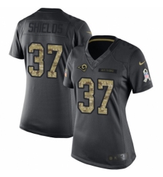 Women's Nike Los Angeles Rams #37 Sam Shields Limited Black 2016 Salute to Service NFL Jersey