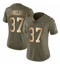 Women's Nike Los Angeles Rams #37 Sam Shields Limited Olive/Gold 2017 Salute to Service NFL Jersey