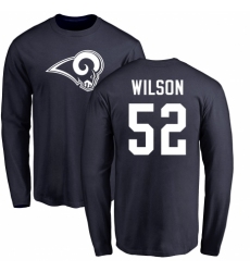 NFL Nike Los Angeles Rams #52 Ramik Wilson Navy Blue Name & Number Logo Long Sleeve T-Shirt