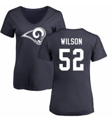 NFL Women's Nike Los Angeles Rams #52 Ramik Wilson Navy Blue Name & Number Logo Slim Fit T-Shirt