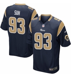 Men's Nike Los Angeles Rams #93 Ndamukong Suh Game Navy Blue Team Color NFL Jersey