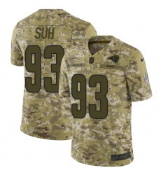 Men's Nike Los Angeles Rams #93 Ndamukong Suh Limited Camo 2018 Salute to Service NFL Jersey