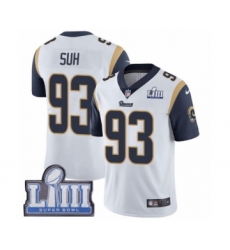 Men's Nike Los Angeles Rams #93 Ndamukong Suh White Vapor Untouchable Limited Player Super Bowl LIII Bound NFL Jersey