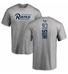 NFL Nike Los Angeles Rams #93 Ndamukong Suh Ash Backer T-Shirt