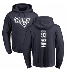NFL Nike Los Angeles Rams #93 Ndamukong Suh Navy Blue Backer Pullover Hoodie