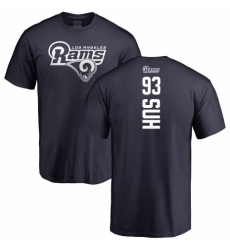 NFL Nike Los Angeles Rams #93 Ndamukong Suh Navy Blue Backer T-Shirt
