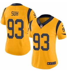 Women's Nike Los Angeles Rams #93 Ndamukong Suh Limited Gold Rush Vapor Untouchable NFL Jersey