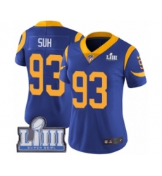 Women's Nike Los Angeles Rams #93 Ndamukong Suh Royal Blue Alternate Vapor Untouchable Limited Player Super Bowl LIII Bound NFL Jersey