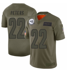 Men's Los Angeles Rams #22 Marcus Peters Limited Camo 2019 Salute to Service Football Jersey