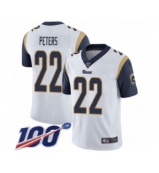 Men's Los Angeles Rams #22 Marcus Peters White Vapor Untouchable Limited Player 100th Season Football Jersey