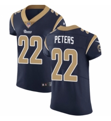 Men's Nike Los Angeles Rams #22 Marcus Peters Navy Blue Team Color Vapor Untouchable Elite Player NFL Jersey