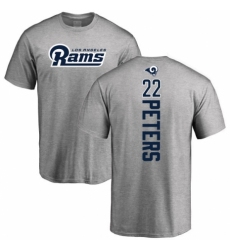 NFL Nike Los Angeles Rams #22 Marcus Peters Ash Backer T-Shirt