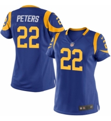 Women's Nike Los Angeles Rams #22 Marcus Peters Game Royal Blue Alternate NFL Jersey