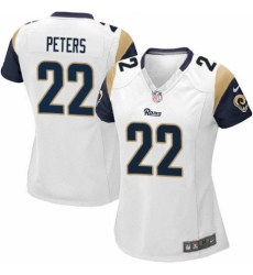 Women's Nike Los Angeles Rams #22 Marcus Peters Game White NFL Jersey