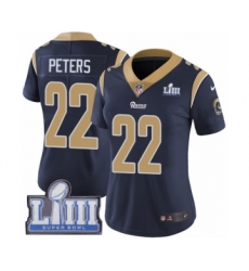 Women's Nike Los Angeles Rams #22 Marcus Peters Navy Blue Team Color Vapor Untouchable Limited Player Super Bowl LIII Bound NFL Jersey