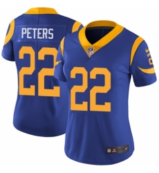 Women's Nike Los Angeles Rams #22 Marcus Peters Royal Blue Alternate Vapor Untouchable Limited Player NFL Jersey