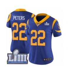Women's Nike Los Angeles Rams #22 Marcus Peters Royal Blue Alternate Vapor Untouchable Limited Player Super Bowl LIII Bound NFL Jersey