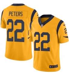 Youth Nike Los Angeles Rams #22 Marcus Peters Limited Gold Rush Vapor Untouchable NFL Jersey