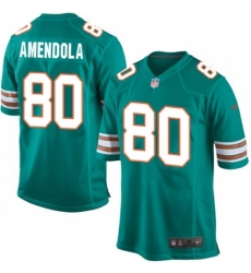 Men's Nike Miami Dolphins #80 Danny Amendola Game Aqua Green Alternate NFL Jersey