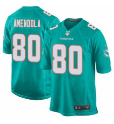 Men's Nike Miami Dolphins #80 Danny Amendola Game Aqua Green Team Color NFL Jersey