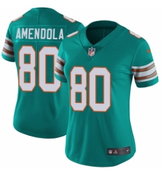 Women's Nike Miami Dolphins #80 Danny Amendola Aqua Green Alternate Vapor Untouchable Elite Player NFL Jersey