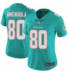 Women's Nike Miami Dolphins #80 Danny Amendola Aqua Green Team Color Vapor Untouchable Elite Player NFL Jersey