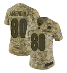 Women's Nike Miami Dolphins #80 Danny Amendola Limited Camo 2018 Salute to Service NFL Jersey