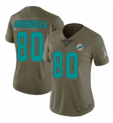 Women's Nike Miami Dolphins #80 Danny Amendola Limited Olive 2017 Salute to Service NFL Jersey