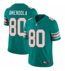 Youth Nike Miami Dolphins #80 Danny Amendola Aqua Green Alternate Vapor Untouchable Elite Player NFL Jersey