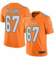 Men's Nike Miami Dolphins #67 Daniel Kilgore Elite Orange Rush Vapor Untouchable NFL Jersey