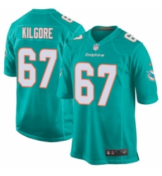 Men's Nike Miami Dolphins #67 Daniel Kilgore Game Aqua Green Team Color NFL Jersey