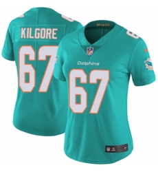 Women's Nike Miami Dolphins #67 Daniel Kilgore Aqua Green Team Color Vapor Untouchable Limited Player NFL Jersey