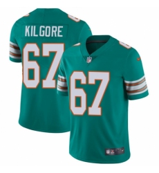 Youth Nike Miami Dolphins #67 Daniel Kilgore Aqua Green Alternate Vapor Untouchable Elite Player NFL Jersey