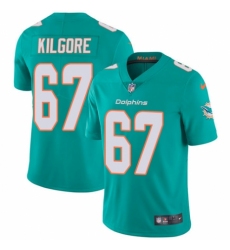 Youth Nike Miami Dolphins #67 Daniel Kilgore Aqua Green Team Color Vapor Untouchable Limited Player NFL Jersey