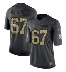 Youth Nike Miami Dolphins #67 Daniel Kilgore Limited Black 2016 Salute to Service NFL Jersey