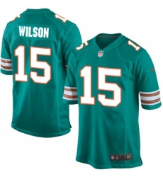 Men's Nike Miami Dolphins #15 Albert Wilson Game Aqua Green Alternate NFL Jersey