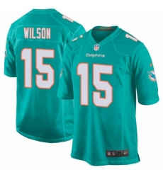 Men's Nike Miami Dolphins #15 Albert Wilson Game Aqua Green Team Color NFL Jersey