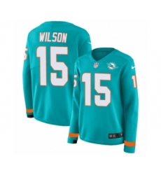 Women's Nike Miami Dolphins #15 Albert Wilson Limited Aqua Therma Long Sleeve NFL Jersey