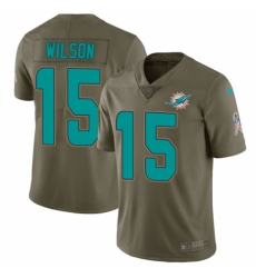 Youth Nike Miami Dolphins #15 Albert Wilson Limited Olive 2017 Salute to Service NFL Jersey
