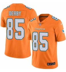Men's Nike Miami Dolphins #85 A.J. Derby Elite Orange Rush Vapor Untouchable NFL Jersey