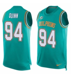Men's Nike Miami Dolphins #94 Robert Quinn Limited Aqua Green Player Name & Number Tank Top NFL Jersey