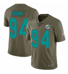 Men's Nike Miami Dolphins #94 Robert Quinn Limited Olive 2017 Salute to Service NFL Jersey