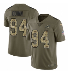 Youth Nike Miami Dolphins #94 Robert Quinn Limited Olive/Camo 2017 Salute to Service NFL Jersey